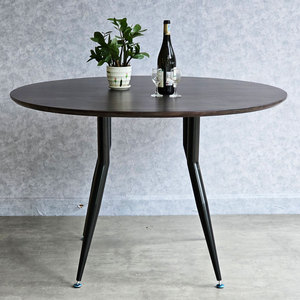Melaleuca <b>Wood</b> Round Dinig <b>Table</b> with Tapered Iron Legs 120cm <b>Extendable</b> BA68182 - Product Image 4
