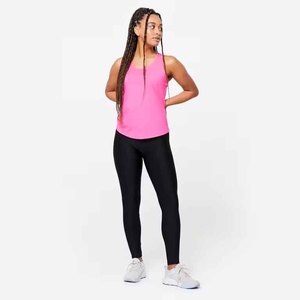 2026 Top Quality Wholesale <b>Women's</b> Pink Scoop Neck Tank Top Solid Color Knitted Breathable Casual Sport Wear - Product Image 3
