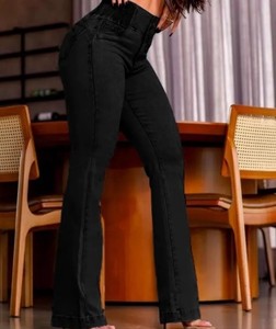 High-Waist Elastic <b>Slim</b> Fit Micro-Flared Casual Denim Pants Breathable Comfort Hip-Lifting Feature Winter Straight Style Skinny - Product Image 4