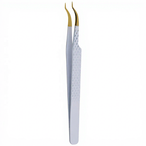 Pinzas para Pestañas de Acero Inoxidable Antimagnéticas de 11 mm con Punta de Diamante, Semicurvas, 45 y 90 Grados, para Aislamiento y Volumen Mega Boot - Product Image 1