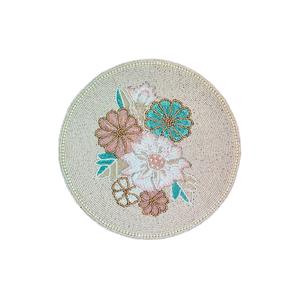 Best seller good handmade beads <b>placemats</b> set of 6 <b>table</b> decor beaded <b>placemats</b> round shape custom <b>placemat</b> Indian style - Product Image 2