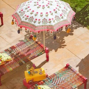 Sombrillas tradicionales hechas a mano indias exóticas Paraguas de jardín dulce con bordados tribales para decoraciones de boda - Product Image 1