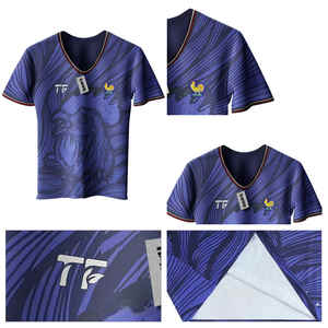 Ensemble de maillots de football personnalisés TF, kit de football, séchage rapide, antibactérien, respirant, anti-UV, 100% polyester, col en V - Product Image 3