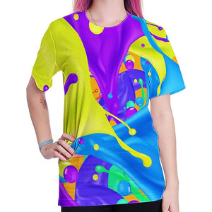 เสื้อยืดพิมพ์ลายแบบซับลิเมชั่นสำหรับผู้ใหญ่ ไซส์พลัส ทรงทันสมัย ผลิตจากโพลีเอสเตอร์ 100% แบบถัก แขนสั้น ทรงปกติ แห้งเร็ว - Product Image 4