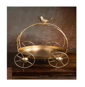 Antiek Verguld Custom Cake Stand Bakken Display Briljante Metalen Cakehouder Handgemaakte Tafelblad Decoratieve Taartstandaard