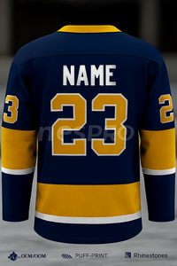 Jersey de Hockey sobre Hielo Profesional Estilo Retro 2025, Sublimación Personalizada, 100% Poliéster, Tejido de Malla Transpirable, Parche Bordado del Equipo - Product Image 3