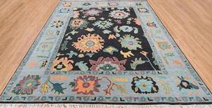 พรมขนสัตว์นิวซีแลนด์แท้ 100% ผลิตในอินเดีย ราคาโรงงาน ทอมือ ขนสั้น แบบอูชัก สำหรับห้องนั่งเล่น สไตล์ตุรกี โอเรียนทอล - Product Image 2