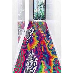 Tapis psychédélique coloré : Tapis d'appoint moderne antidérapant, tapis fin non tissé - Product Image 5