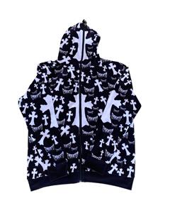 Sudadera CON CAPUCHA DE MODA personalizada para hombre, cremallera completa, bordado de chenilla con diseño lavado con ácido, hombro caído, temporada de otoño, abrigo con capucha - Product Image 6