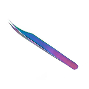 Pinzas de extensión de pestañas profesionales de acero inoxidable Logotipo personalizado y pinzas de pestañas de precisión coloridas - Product Image 2