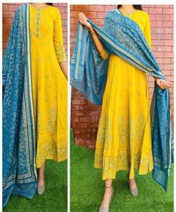 Pur coton rayonne Kurti avec broderie et feuille d'or imprimé en gros prix le plus bas marché Suart Gujarat vêtement ethnique Alphanumero - Product Image 3