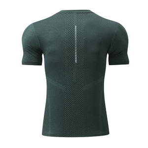 T-shirt de gymnastique à manches mi-longues de qualité supérieure pour les entraînements de fitness décontracté solide taille élastique exercice personnalisable en gros - Product Image 3