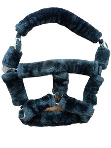 Cabestro de nailon de caballo negro personalizable con accesorios de Metal de piel de oveja, cuerda de buen ajuste, Material de cuero, logotipo personalizado - Product Image 3