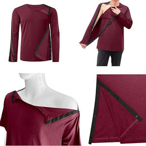 Venta al por mayor de calidad superior de los hombres y las mujeres de pacientes vestidos de algodón de poliéster de uso médico del hospital Batas para pacientes discapacitados camiseta - Product Image 6