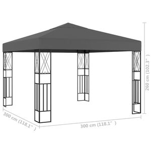 DOORSTEP DELIVERY Anthracite Fabric 9.8'x9.8' Gazebo <b>Canopy</b> & <b>Pergola</b> - Product Image 3