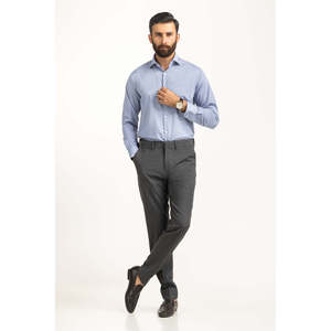 Chemises habillées 100 % coton pour hommes, anti-plis, en popeline, col montant, couleur unie, style formel pour l'été, offre ODM, paquet individuel - Product Image 3