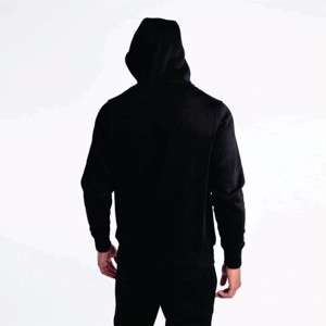 Sweat à capuche noir de qualité supérieure pull avec logo personnalisé brodé coupe normale pour hommes sweats à capuche HipHop élégants et chauds pour l'hiver pour hommes - Product Image 3