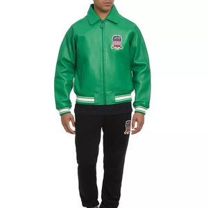 Chaquetas de hombre, chaqueta de bombardero de cuero con Forro cálido, chaqueta de avirex estilo OEM ODM con cierre de cremallera a la moda para hombre - Product Image 5