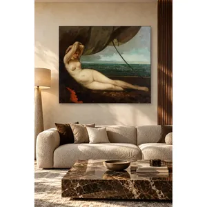 Fida Courbet Femme allongée au bord de la mer Impression sur toile - Product Image 2