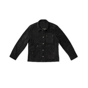 แจ็กเก็ตคาวบอยแฟชั่นไฮสตรีทของผู้ชายทำจากลูกปัดหนังวัวหนังกลับสไตล์ตะวันตกโลโก้ด้านหน้าผลิตตามสั่ง - Product Image 2