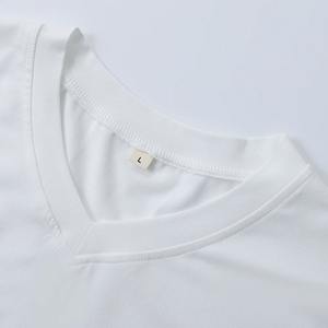 Camiseta de Verano para Hombre, Moderna, de Manga Corta, Cuello en V, Blanca, Tejido de Alta Calidad, Algodón Puro, Informal - Product Image 3