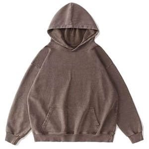 Sudaderas con capucha personalizadas para hombre con bolsillos y hombros caídos Jersey de gran tamaño 100% algodón/poliéster sudaderas con capucha de peso pesado para hombre - Product Image 1