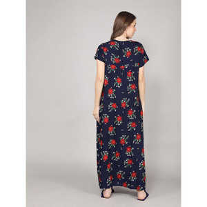 Camisón de Viscosa Liva Súper Suave y Transpirable con Bolsillo, Estampado Floral, Ropa de Dormir Informal, Logotipo Personalizable, Talla 3XL, Suministro ODM - Product Image 4