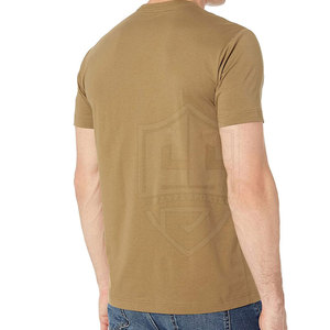 Camiseta de algodón de alta calidad para hombre, cuello redondo transpirable con patrón de logotipo sólido, longitud corta, diseño personalizado OEM hecho en Pakistán - Product Image 6