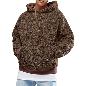 Sudadera CON CAPUCHA DE Sherpa Fleece para hombre de alta calidad y más popular Color sólido completamente personalizado para el logotipo bordado de invierno - Product Image 1