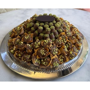 Metal <b>Chocolate</b> Tray With Flower Design Handle Sweets Serving Tray Top Quality Gold Dessert Display For <b>Wedding</b> And Any Events - Product Image 6