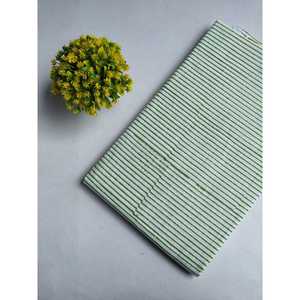 Jaipuri Hand Block <b>Organic</b> Cotton Fabric Combed <b>Yarn</b> Type with Stripes Pattern for Upholstery and Home Decor JBTMZ70 - Product Image 1