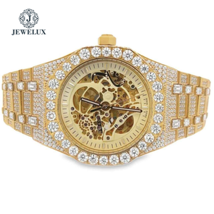 Montre en acier inoxydable à mouvement mécanique à quartz de luxe personnalisable Jewelux - Étanche 3BAR, ornée de diamants, haute qualité - Product Image 2