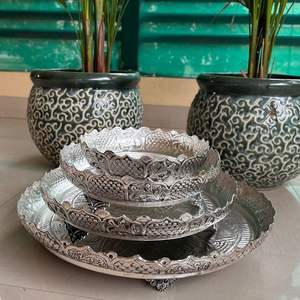 Bol décoratif Urli en métal pour fleurs flottantes pièce maîtresse décoration maison décoration fête traditionnelle indienne - Product Image 2