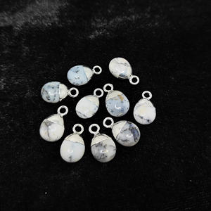 925 Sterling Silver Gold Plated Dendrite <b>Opal</b> Tumble Gemstone Charm <b>Pendant</b> for Jewelry Making - Product Image 4