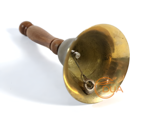 Campana de mano de latón vintage antiguo con mango de madera UV impreso y fundido para la escuela o la colección decorativa - Product Image 6