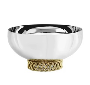 Juego de Tazones para Servir de Metal con Base de Aluminio Chapado en Oro, Platos Redondos para Frutos Secos, Tazón para Servir Ensaladas, Vajilla - Product Image 1