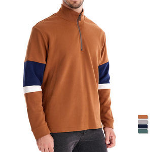 Sudadera con cuello de manga larga con logotipo personalizado, sudaderas con capucha informales de alta calidad de color contrastante de talla europea para hombre - Product Image 1