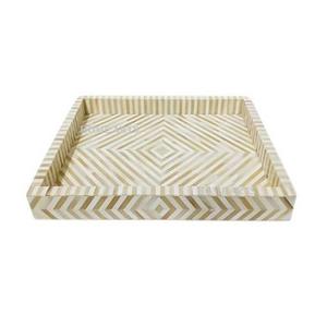 Bandeja para Postres con Incrustaciones de Madera de Diseño Más Reciente, con Asas de Metal, Bandeja Rectangular de Primera Calidad para Servir Alimentos al por Mayor - Product Image 6