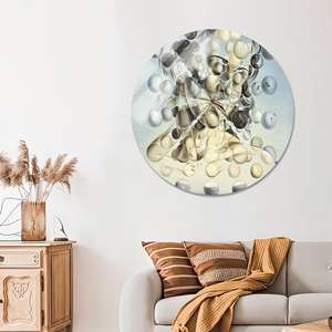 Impression d'art abstrait Salvador Dalí : Décoration murale en verre sur toile, Verre circulaire - Product Image 1