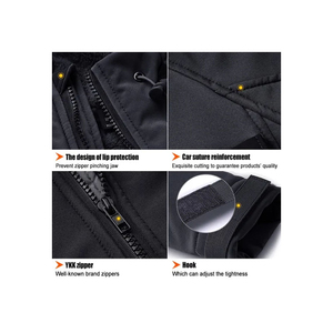 Chaqueta de pesca de concha blanda con capucha y logotipo personalizado para hombre, pantalones cortos de senderismo impermeables tácticos transpirables de talla grande - Product Image 3
