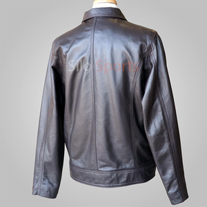 Veste en cuir de mouton marron foncé originale de haute qualité pour hommes basse quantité minimale de commande vente en gros de vestes de mode chauffantes pour l'hiver OEM de vente chaude - Product Image 4