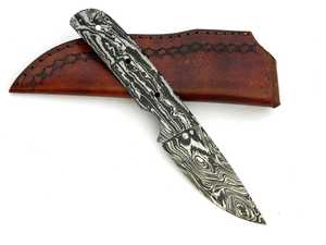 ชุดมีดสำหรับตั้งแคมป์ผลิตจากเหล็กดามัสกัสใบมีดเปล่าพร้อมปลอกหนังงานกลางแจ้งงานอุตสาหกรรมออกแบบได้ตามต้องการ - Product Image 2