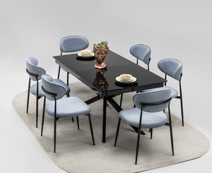 ชุดโต๊ะอาหารสแตนเลสแบบปรับเปลี่ยนได้ ดีไซน์ทันสมัย สำหรับใช้ในบ้าน อพาร์ทเมนต์ โรงแรม และวิลล่า - Product Image 1