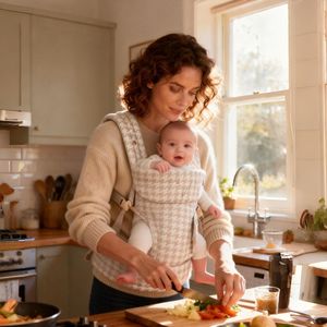 Porte-bébé en coton et lin pour le soutien lombaire, sac de transport pour bébé, pour un usage domestique, porte-bébé enveloppant - Product Image 1