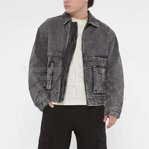 Veste en jean rétro délavée à l'acide pour homme, vêtements d'extérieur délavés de style vieilli d'origine - Product Image 4