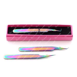 Pinzas de extensión de pestañas Vetus con logotipo personalizado más vendidas, acero inoxidable japonés con punta puntiaguda, embalaje en caja - Product Image 5