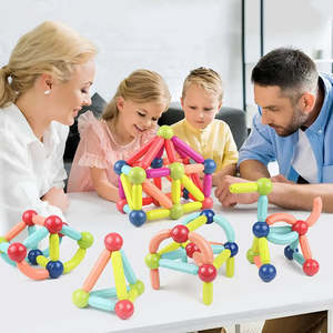 Jouets de construction magnétiques en plastique avec bâtons et balles, certifiés EN71 - Product Image 2
