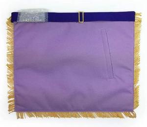 Maçonnique Blue Lodge Past Master Gold Machine Broderie Franc-maçon Tablier violet (Standard) Belle frange dorée - Product Image 4