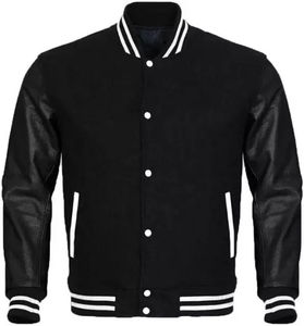 Nuevos hombres Premium lana y mangas de cuero hombres baloncesto bombardero Varsity chaqueta de alta calidad para hombres - Product Image 5
