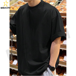 Camiseta Extra Grande para Hombre, Cuello Redondo, Manga Corta, Lisa, Básica, Informal, Estilo Urbano - Product Image 2